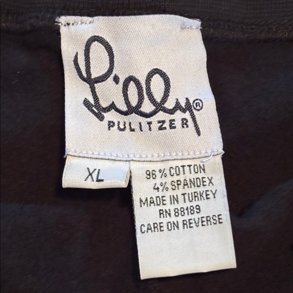 NWT Lilly Pulitzer black warm up casual pants sz XL sweats lounge - Picture 5 of 11